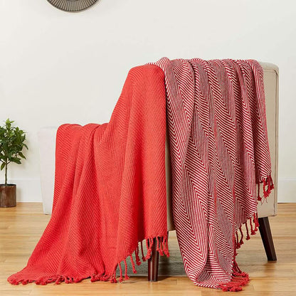 2-Piece Set: 100% Cotton Hand Twisted Throw Blanket 50" X 60" DailySale