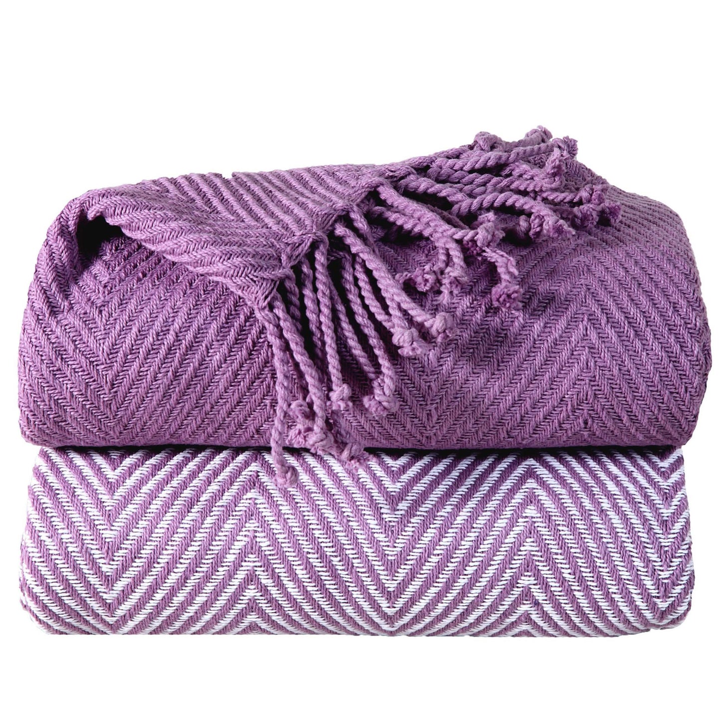 2-Piece Set: 100% Cotton Hand Twisted Throw Blanket 50" X 60" DailySale
