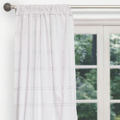 2-Piece Set: 100% Cotton Striped Pole Top Window Curtain Panel Pair DailySale