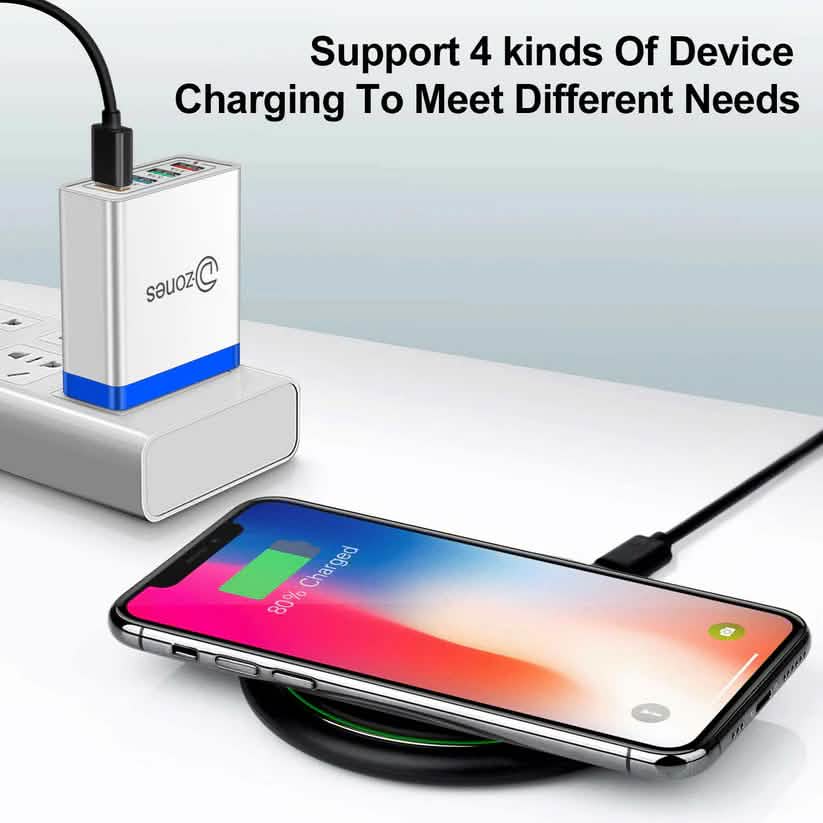 2-Piece Set: 4-Port High Speed Wall Charger + 3-in-1 Cable Combo DailySale