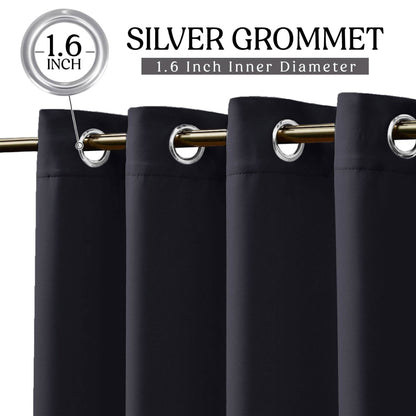 2-Piece Set: Blackout Curtains Double Panel Thermal Insulated Room Darkening Curtain Pair Grommet Top Design DailySale
