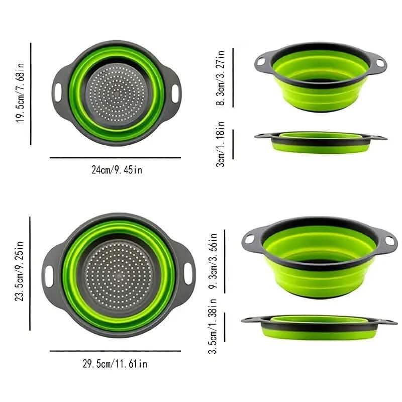 2-Piece Set: Circular Blue Suit Foldable Silicone Kitchen Drop Funnel DailySale