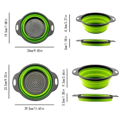 2-Piece Set: Circular Blue Suit Foldable Silicone Kitchen Drop Funnel DailySale