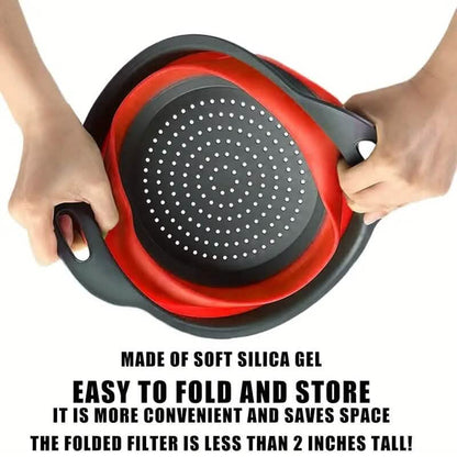 2-Piece Set: Circular Blue Suit Foldable Silicone Kitchen Drop Funnel DailySale