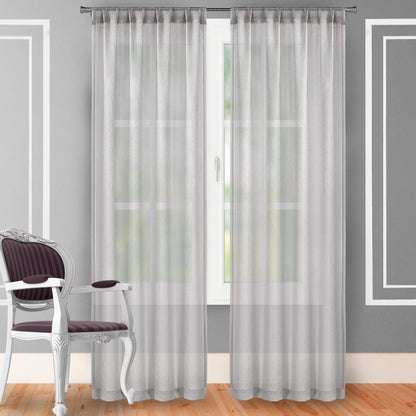 2-Piece Set: Crushed Semi-Sheer Fire Retardant Window Curtain DailySale