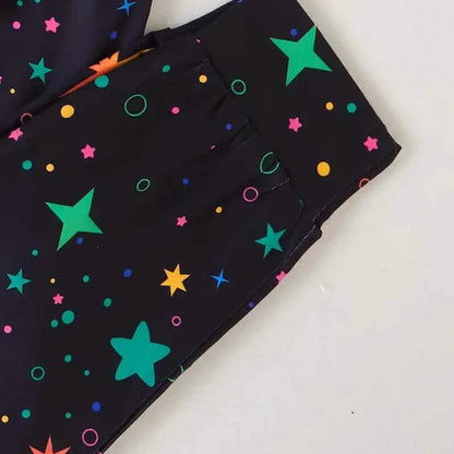 2-Piece Set: Cute Starry Unicorn Pattern Short Sleeve Top + Jogger Pants Co-ords Set DailySale