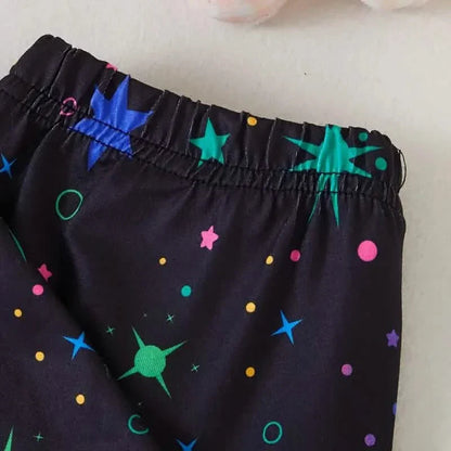 2-Piece Set: Cute Starry Unicorn Pattern Short Sleeve Top + Jogger Pants Co-ords Set DailySale