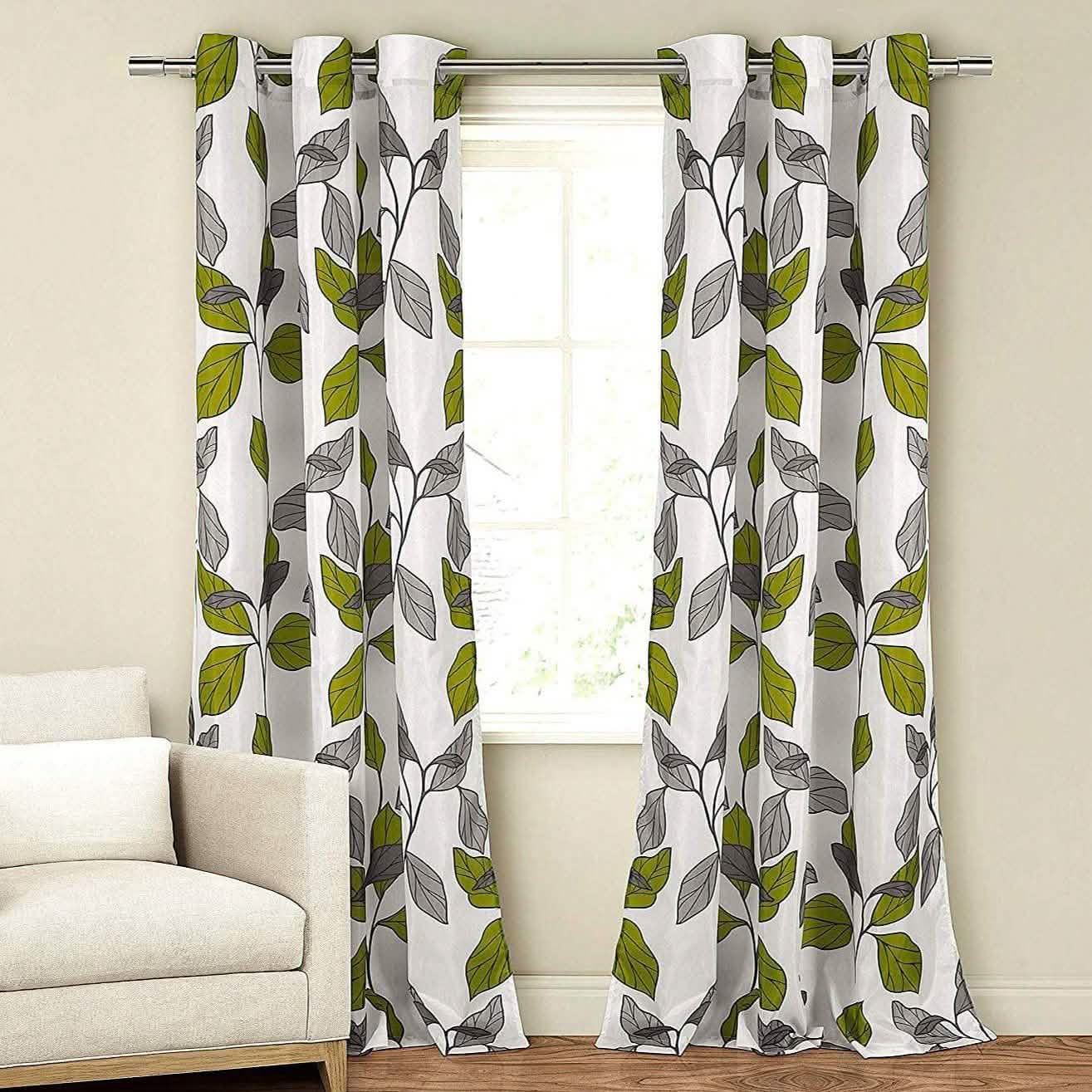 2-Piece Set: Floral Leaves Blackout Grommet Window Curtain Pair Panel DailySale