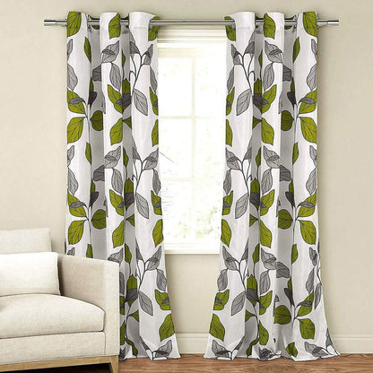 2-Piece Set: Floral Leaves Blackout Grommet Window Curtain Pair Panel DailySale