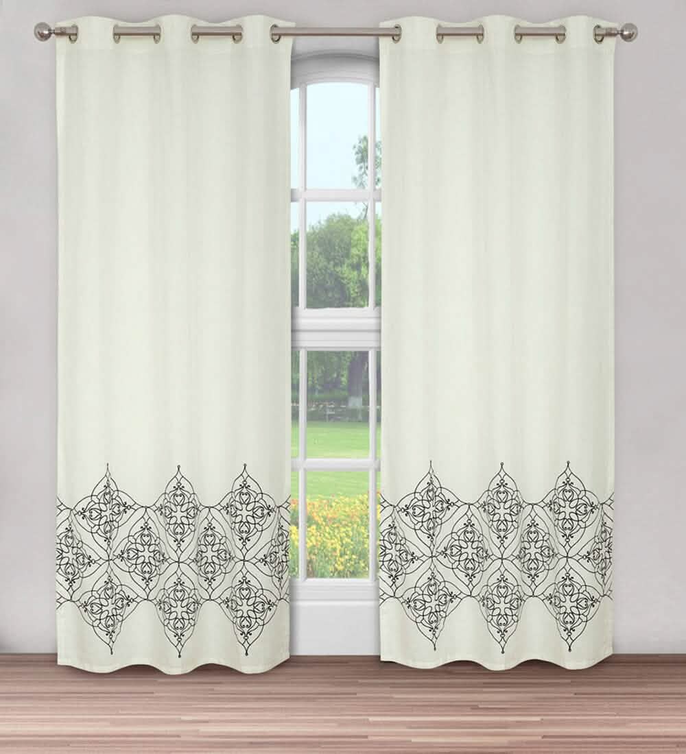 2-Piece Set: Global Varanasi Embroidered Window Panel Pair DailySale
