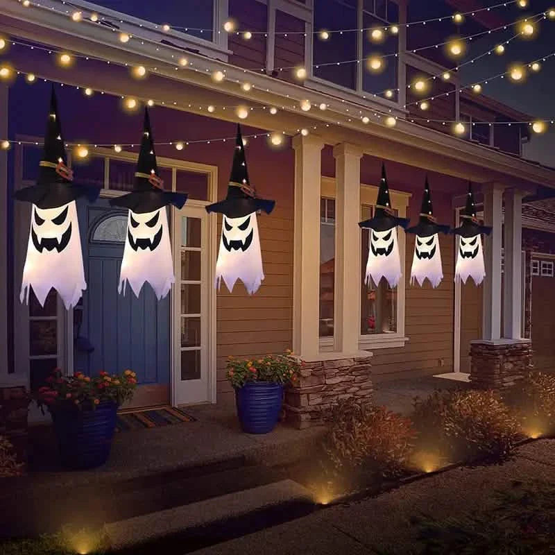 2-Piece Set: Glowing Ghost Witch Hat Halloween Decorations DailySale