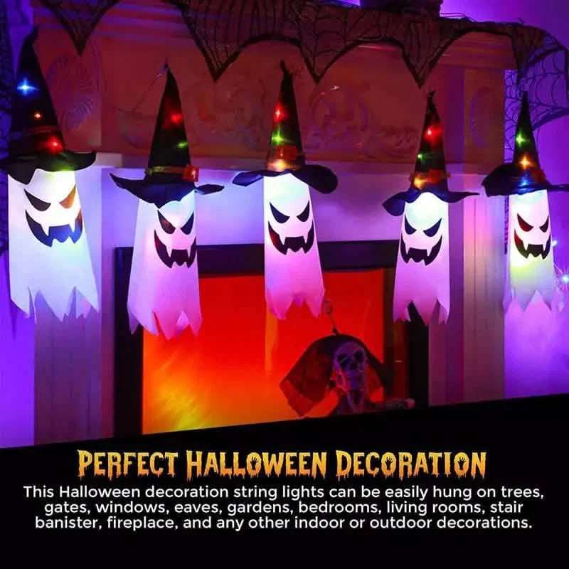 2-Piece Set: Glowing Ghost Witch Hat Halloween Decorations DailySale