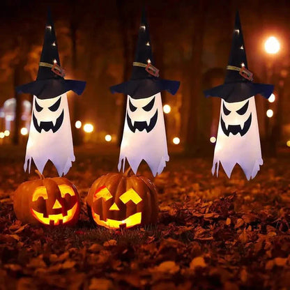 2-Piece Set: Glowing Ghost Witch Hat Halloween Decorations DailySale
