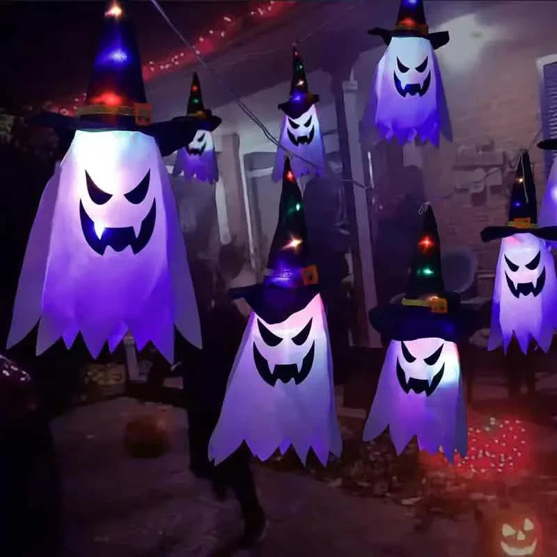 2-Piece Set: Glowing Ghost Witch Hat Halloween Decorations DailySale
