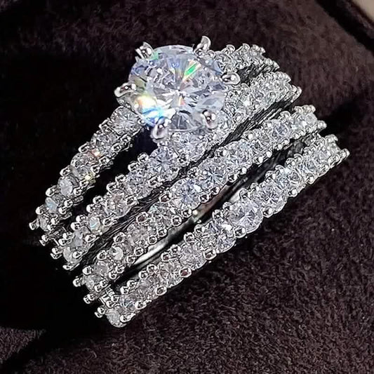 2-Piece Set: Gold Inlays with Zirconia Rings DailySale