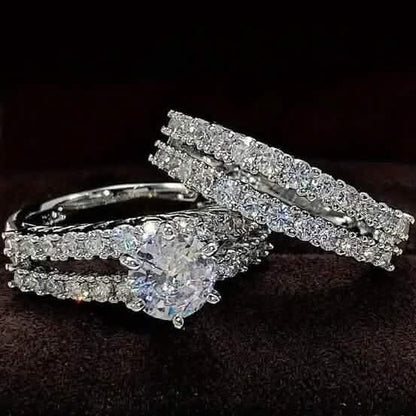 2-Piece Set: Gold Inlays with Zirconia Rings DailySale