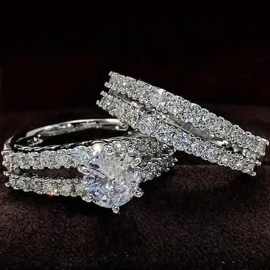2-Piece Set: Gold Inlays with Zirconia Rings DailySale