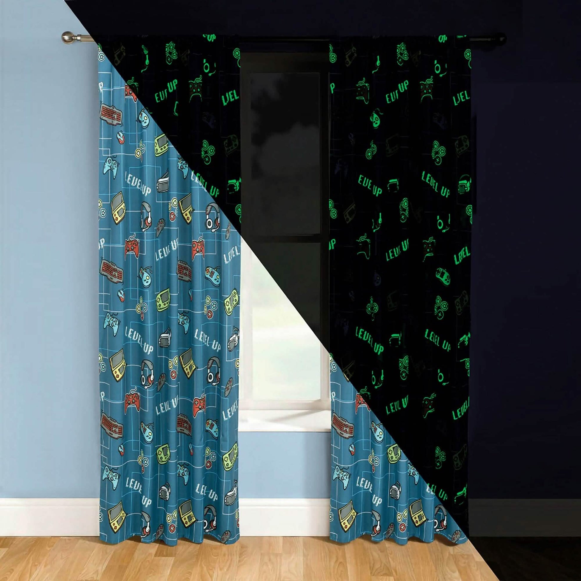 2-Piece Set: Kidz Mix Level Up Glow-in-the-Dark Window Panel Pair DailySale