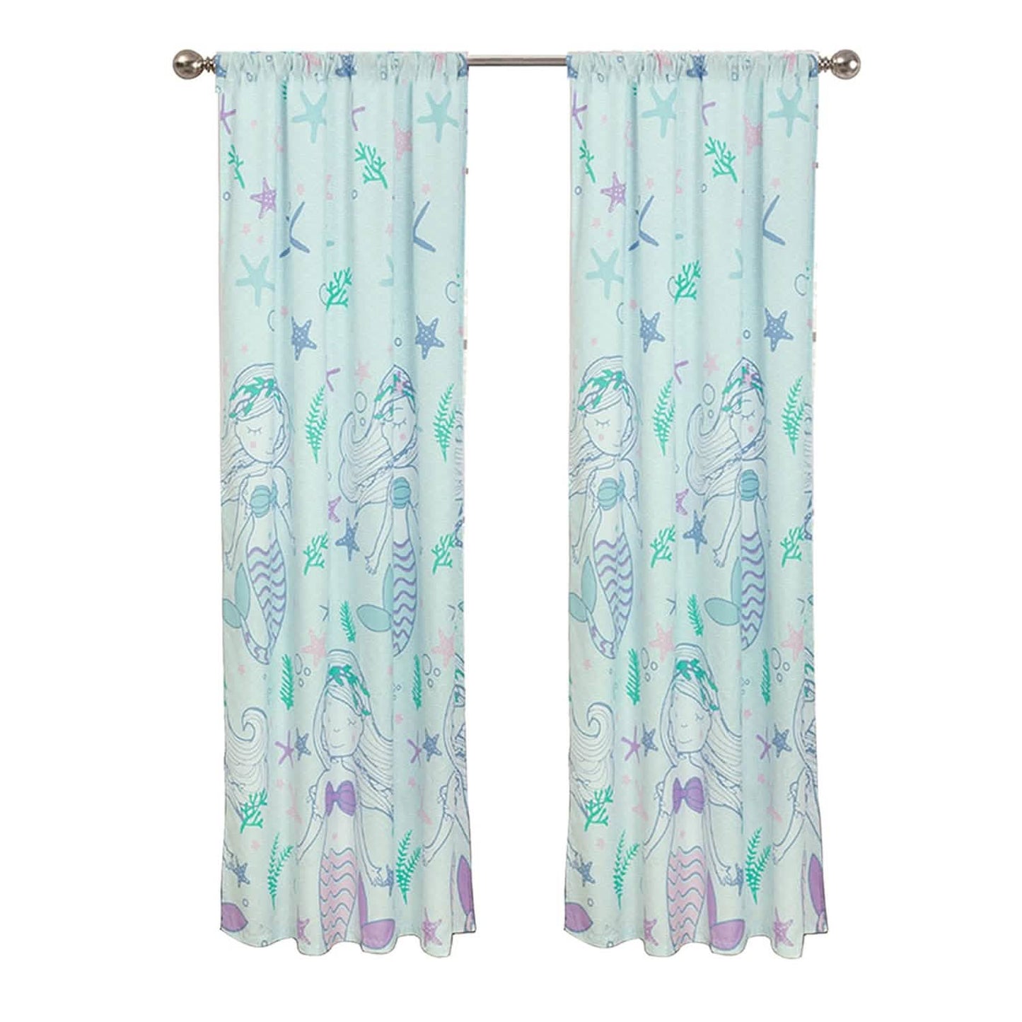 2-Piece Set: Kidz Mix Mystical Mermaid Window Panel Pair DailySale
