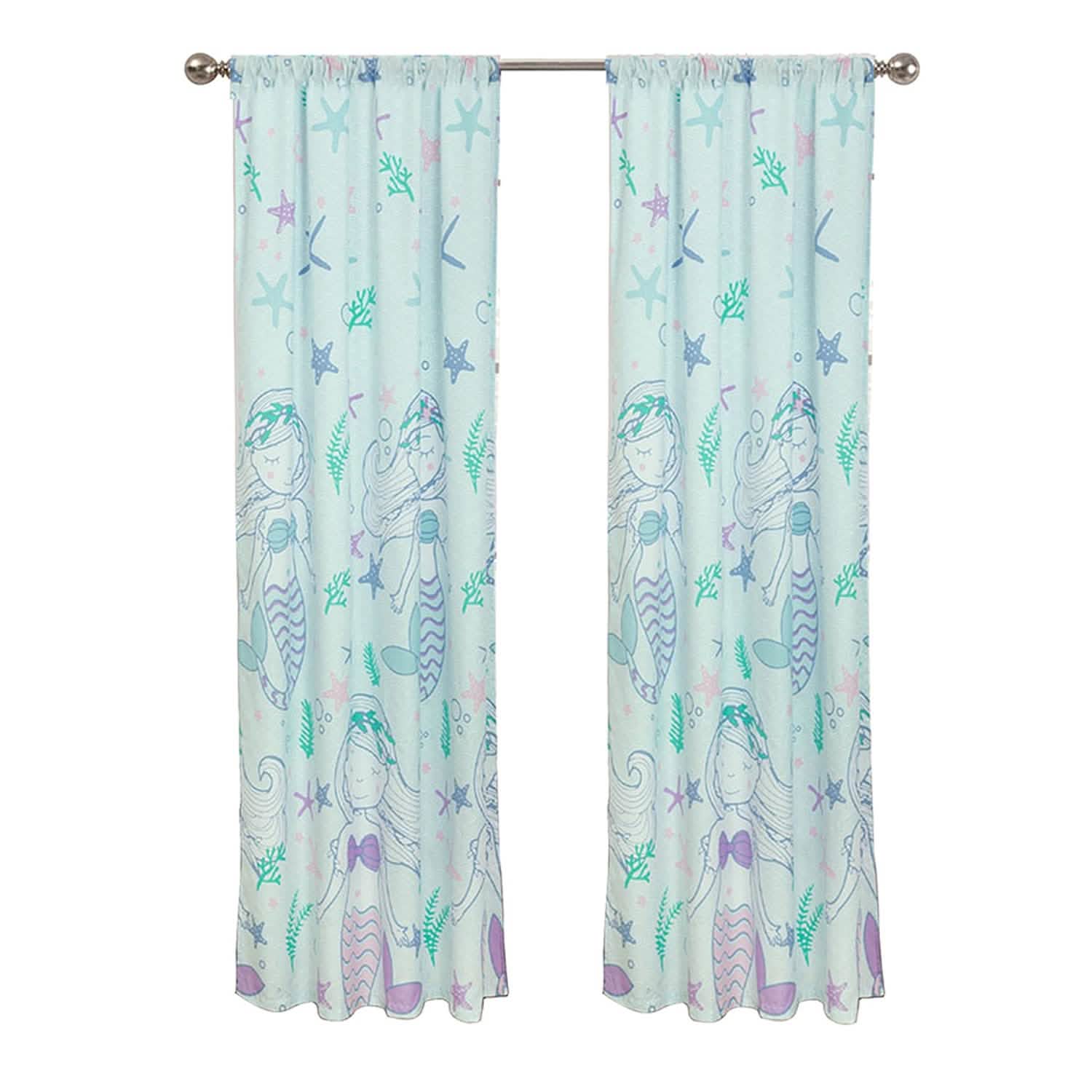 2-Piece Set: Kidz Mix Mystical Mermaid Window Panel Pair DailySale