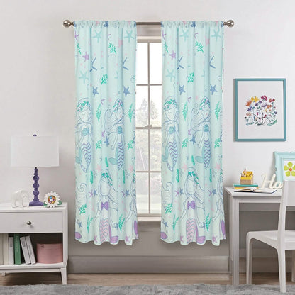 2-Piece Set: Kidz Mix Mystical Mermaid Window Panel Pair DailySale