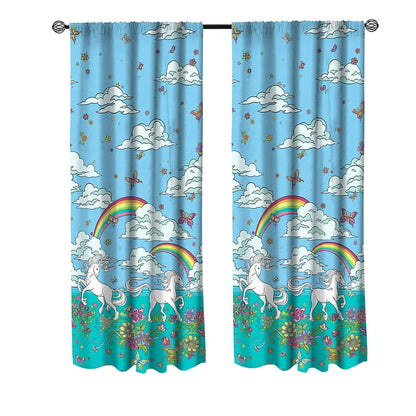 2-Piece Set: Kidz Mix Rainbow Unicorn Window Panel Pair DailySale