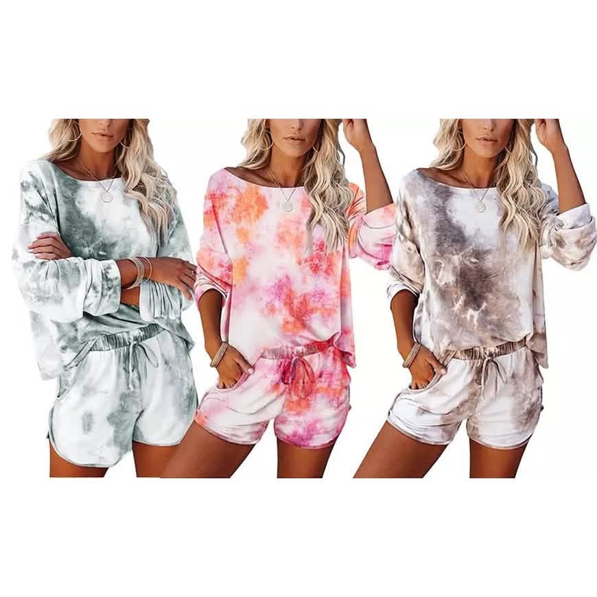 2-Piece Set: Leo Rosi Women Casual Nat Tie Dye Lounge Set DailySale