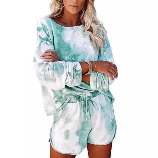2-Piece Set: Leo Rosi Women Casual Nat Tie Dye Lounge Set DailySale