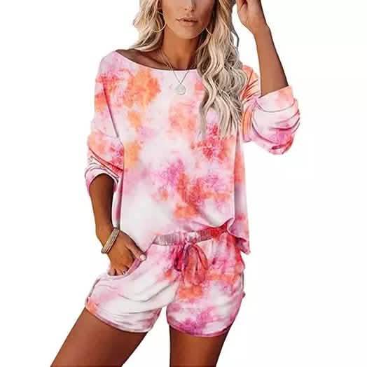 2-Piece Set: Leo Rosi Women Casual Nat Tie Dye Lounge Set DailySale