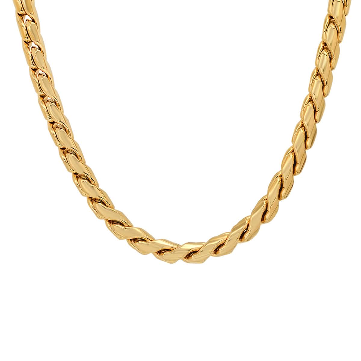 2-Piece Set: Men's 18k Gold Plated Stainless Steel Round Twisted Fancy Link Necklace & Bracelet DailySale