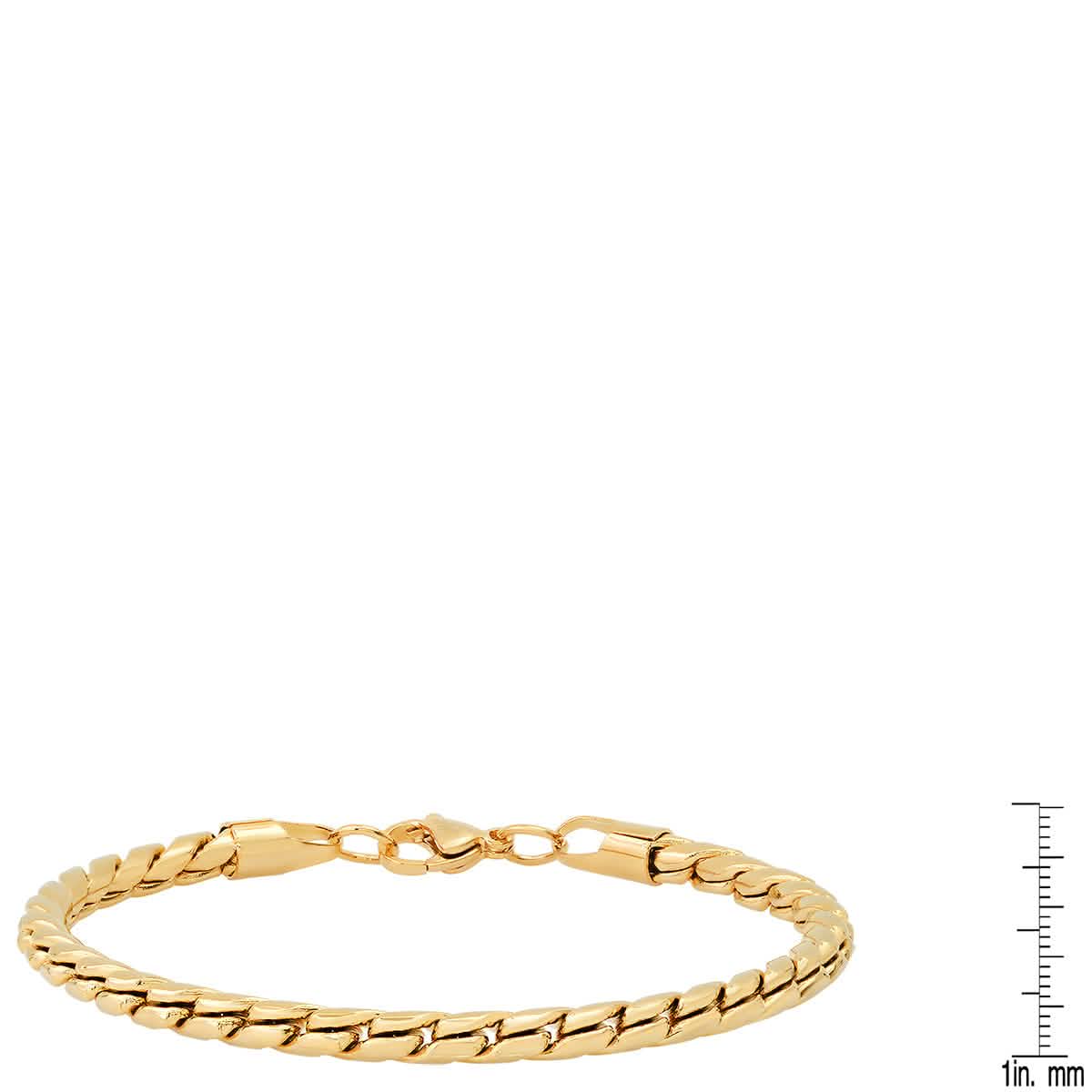 2-Piece Set: Men's 18k Gold Plated Stainless Steel Round Twisted Fancy Link Necklace & Bracelet DailySale