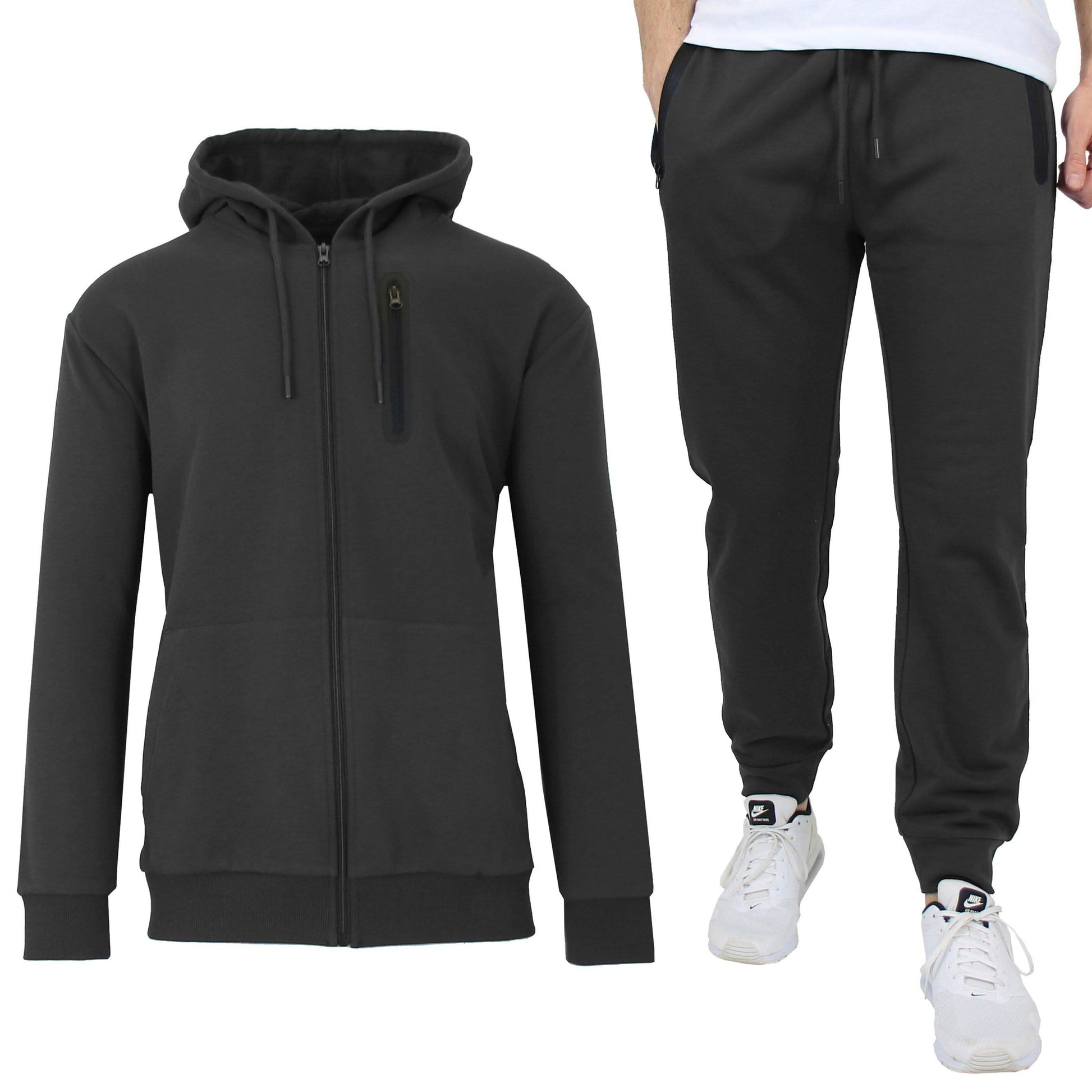 2-Piece Set: Men's Slim Fitting French Terry Hoodie & Jogger DailySale