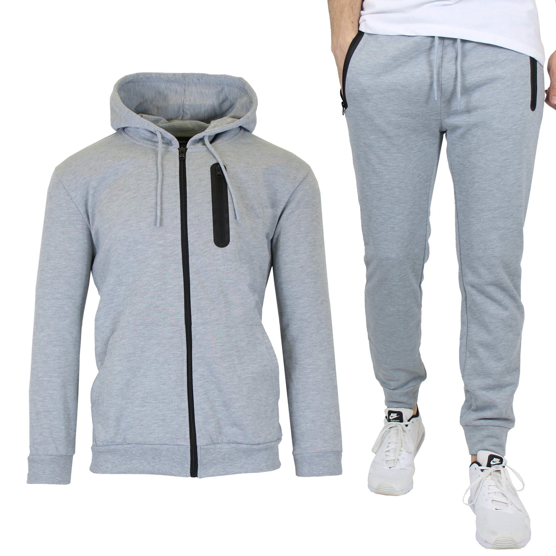 2-Piece Set: Men's Slim Fitting French Terry Hoodie & Jogger DailySale