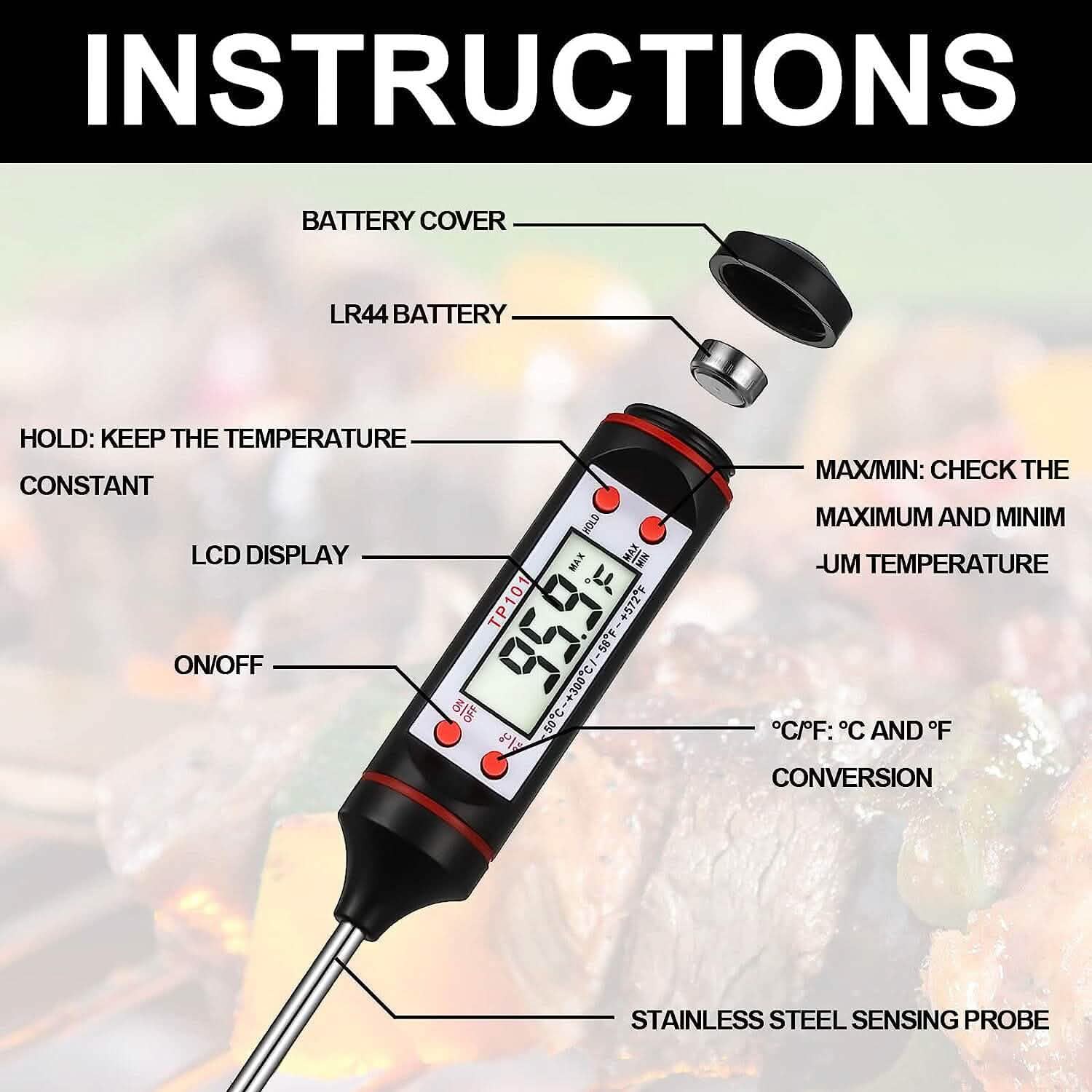 2-Piece Set: Multi-functional Thermometer Pen with High Accuracy and Instant Read DailySale