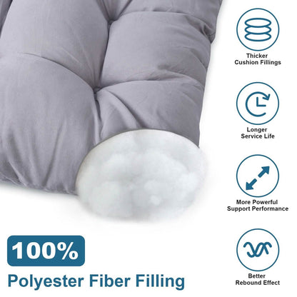 2-Piece Set: Rocking Chair Cushion with Non-Slip Ties Polyester Fiber Filling DailySale