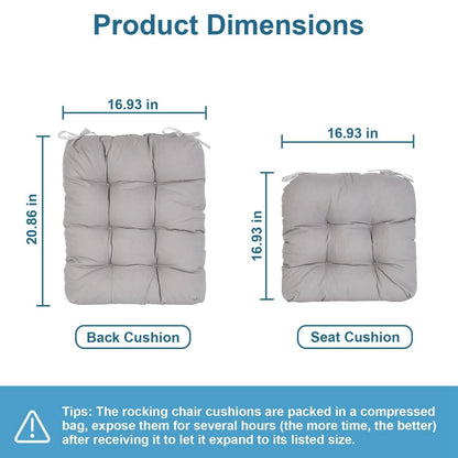 2-Piece Set: Rocking Chair Cushion with Non-Slip Ties Polyester Fiber Filling DailySale