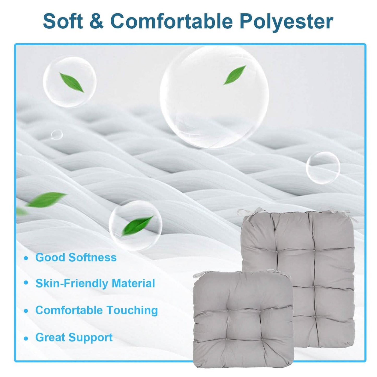 2-Piece Set: Rocking Chair Cushion with Non-Slip Ties Polyester Fiber Filling DailySale