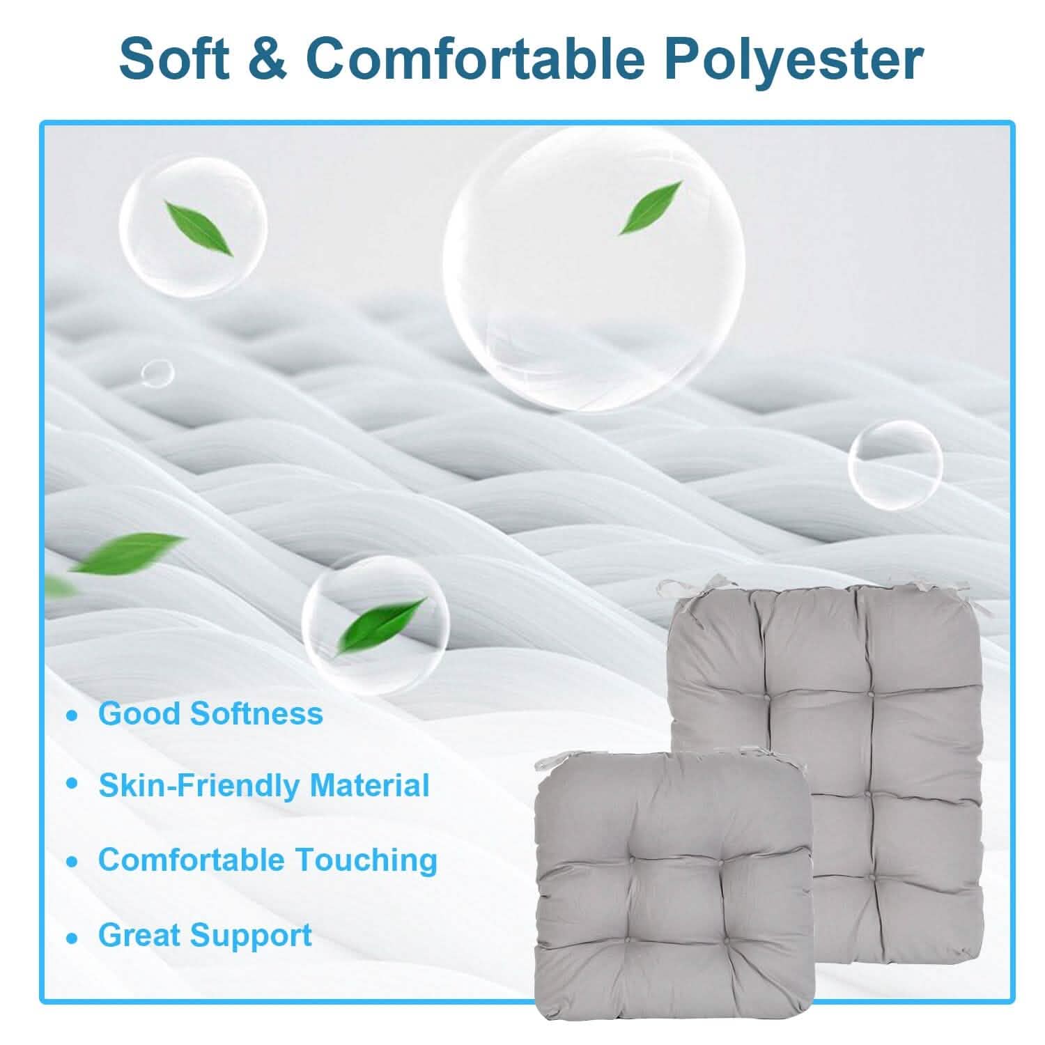 2-Piece Set: Rocking Chair Cushion with Non-Slip Ties Polyester Fiber Filling DailySale