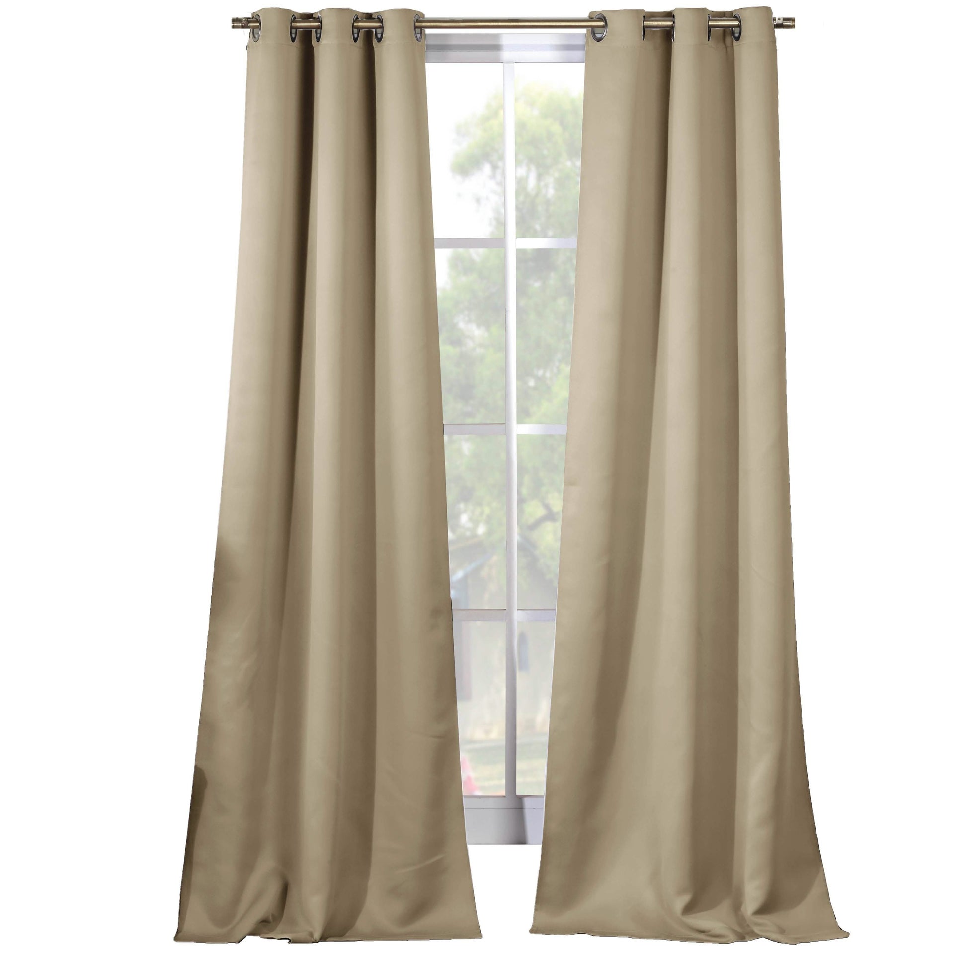 2-Piece Set: Solid Blackout Thermal Grommet Window Curtain Pair Panel DailySale