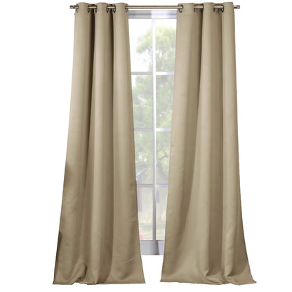 2-Piece Set: Solid Blackout Thermal Grommet Window Curtain Pair Panel DailySale