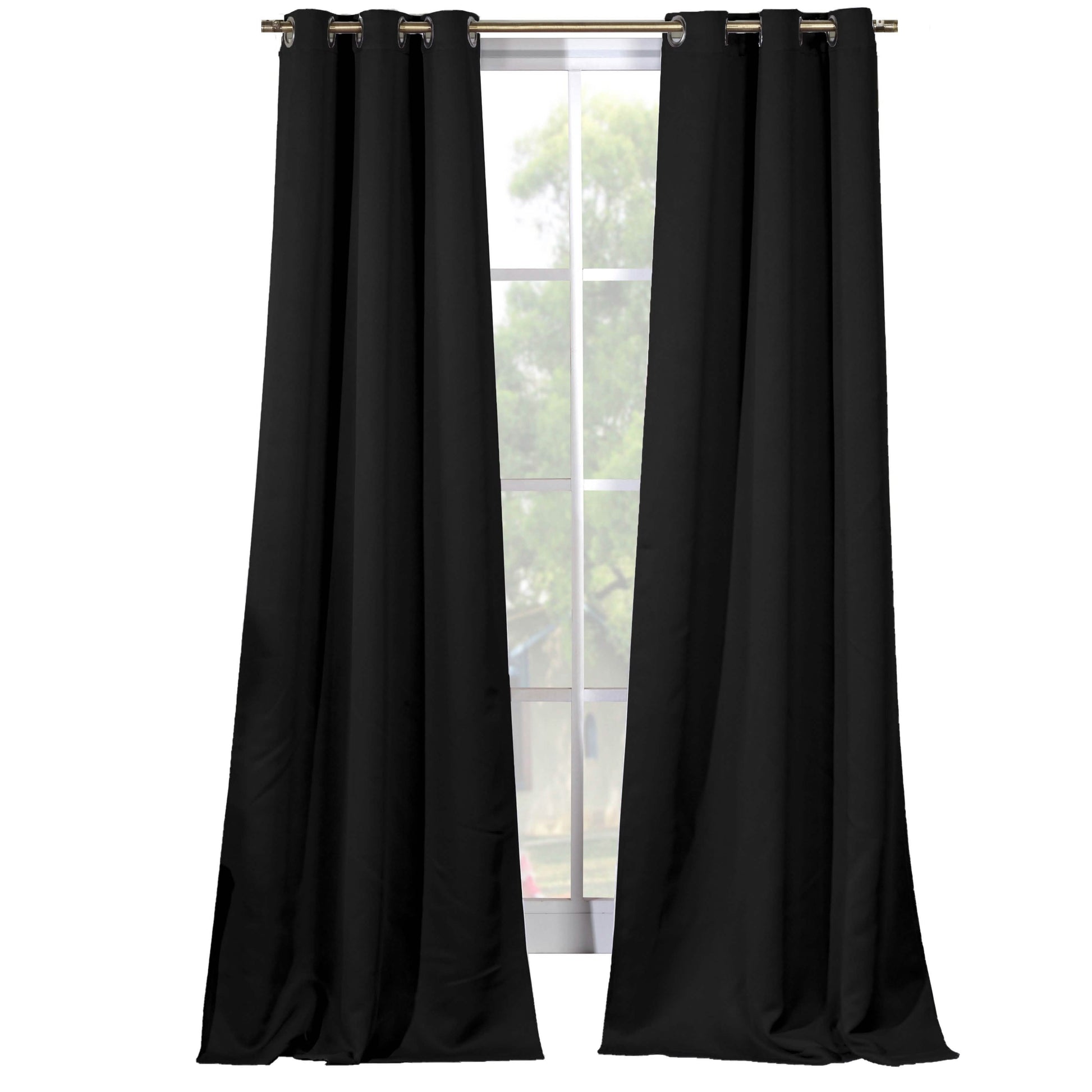 2-Piece Set: Solid Blackout Thermal Grommet Window Curtain Pair Panel DailySale