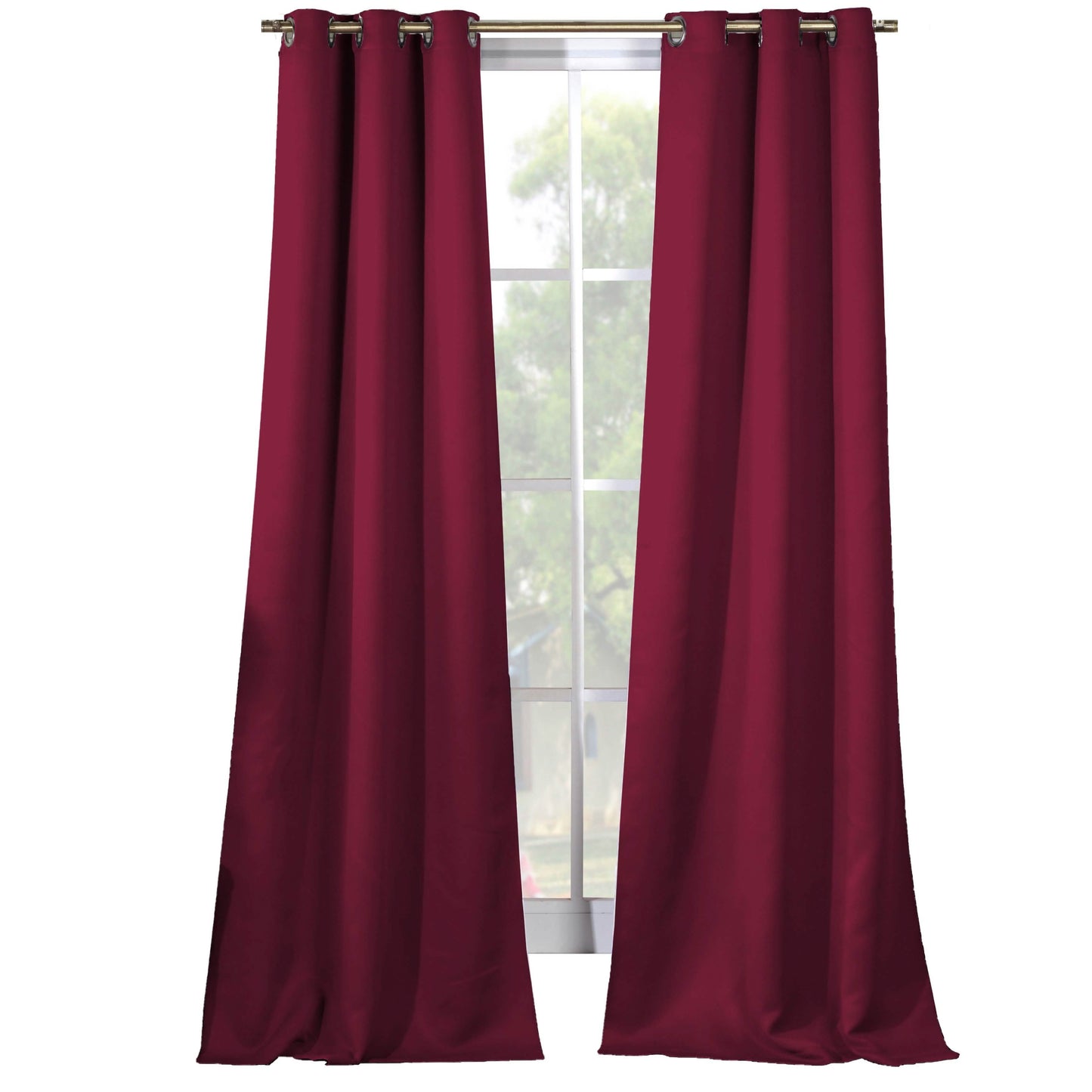 2-Piece Set: Solid Blackout Thermal Grommet Window Curtain Pair Panel DailySale