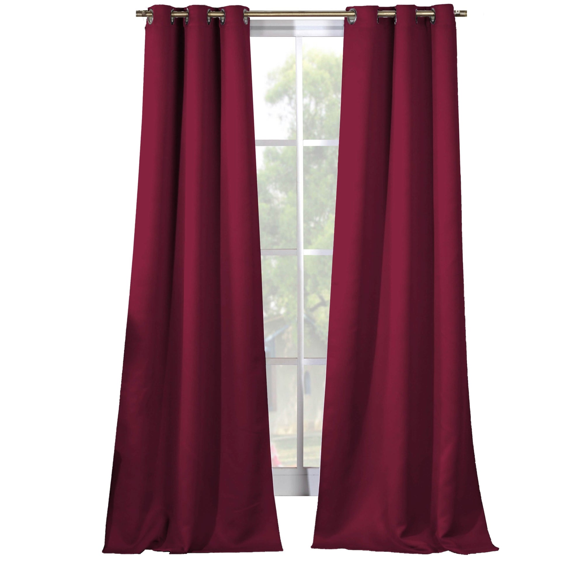 2-Piece Set: Solid Blackout Thermal Grommet Window Curtain Pair Panel DailySale