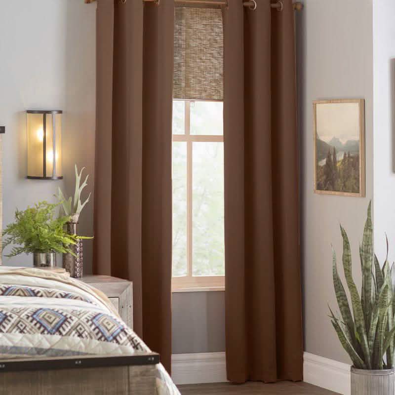 2-Piece Set: Solid Blackout Thermal Grommet Window Curtain Pair Panel DailySale