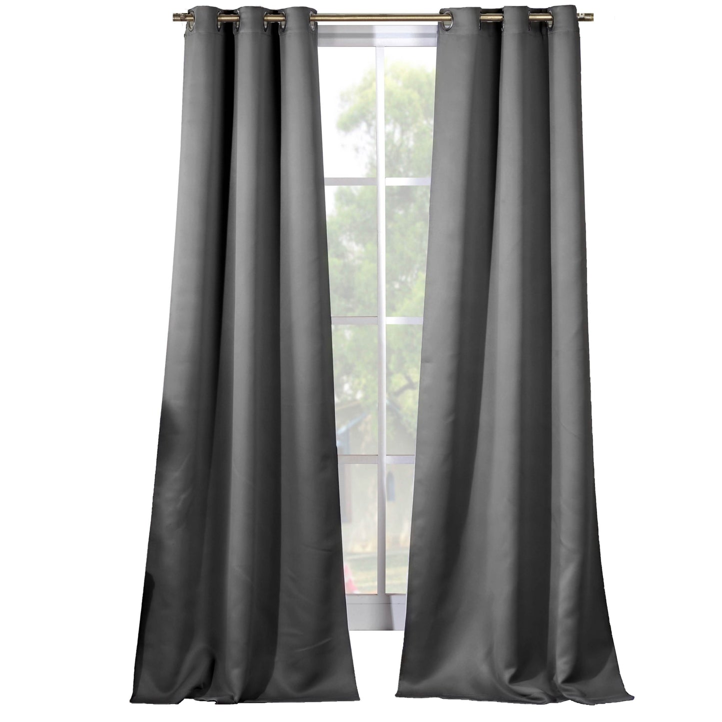 2-Piece Set: Solid Blackout Thermal Grommet Window Curtain Pair Panel DailySale