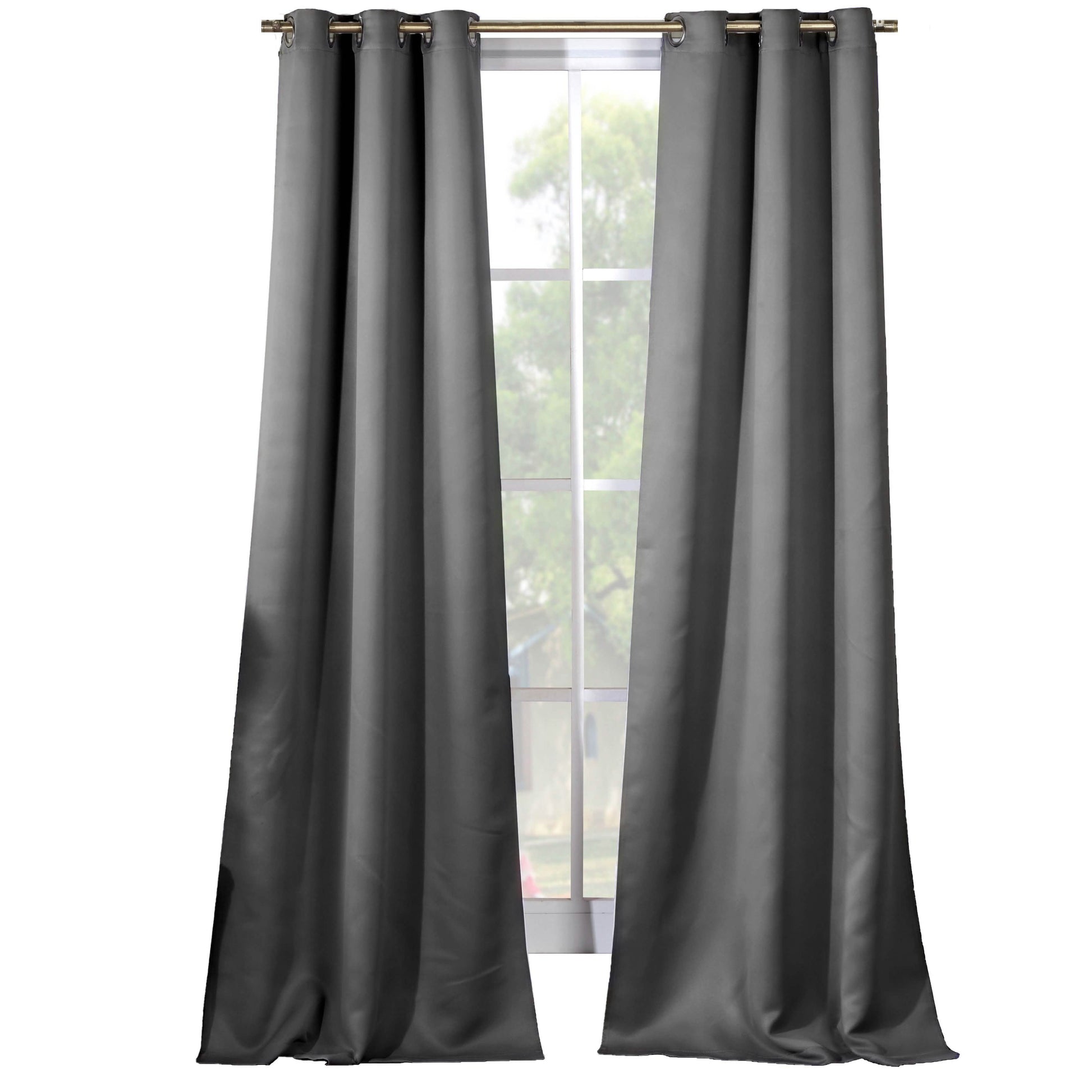 2-Piece Set: Solid Blackout Thermal Grommet Window Curtain Pair Panel DailySale