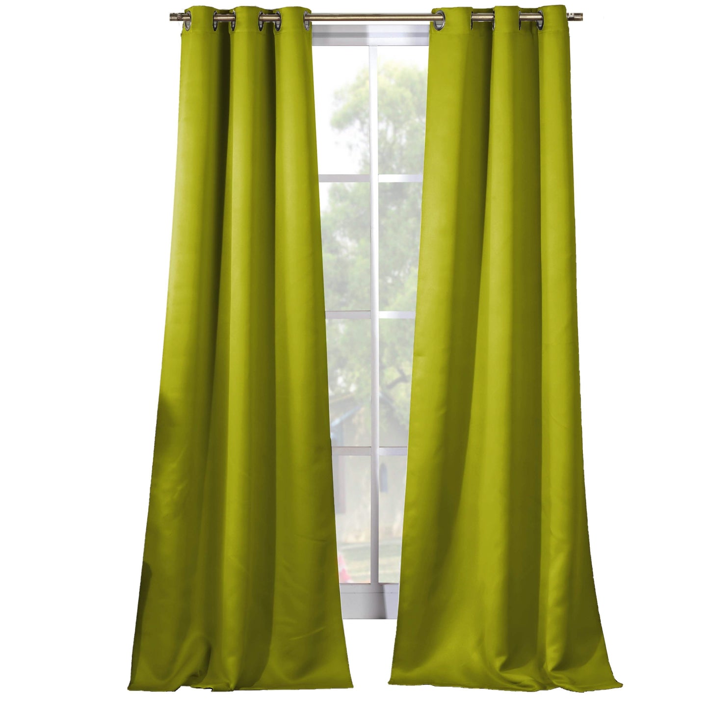 2-Piece Set: Solid Blackout Thermal Grommet Window Curtain Pair Panel DailySale