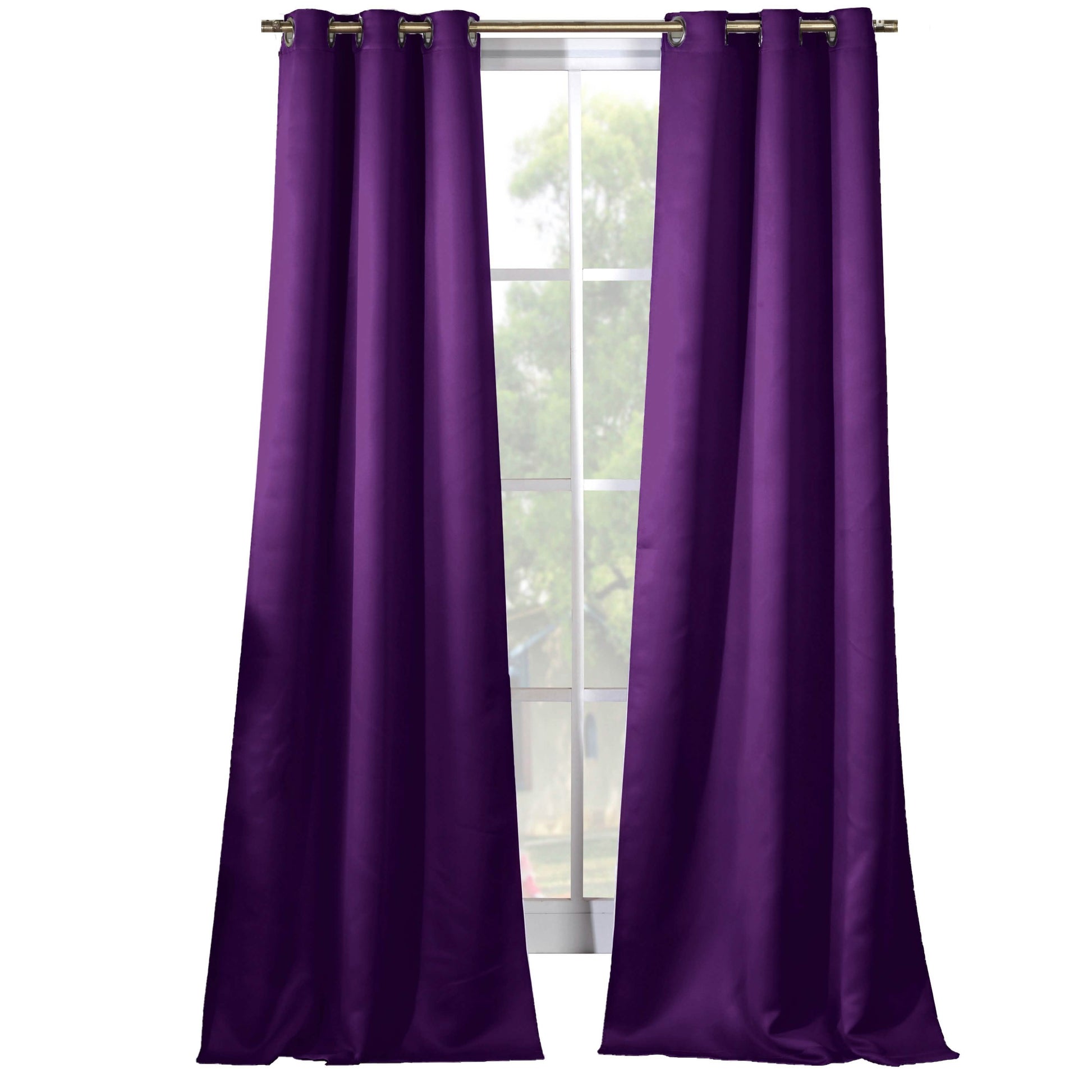 2-Piece Set: Solid Blackout Thermal Grommet Window Curtain Pair Panel DailySale