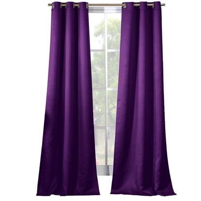 2-Piece Set: Solid Blackout Thermal Grommet Window Curtain Pair Panel DailySale