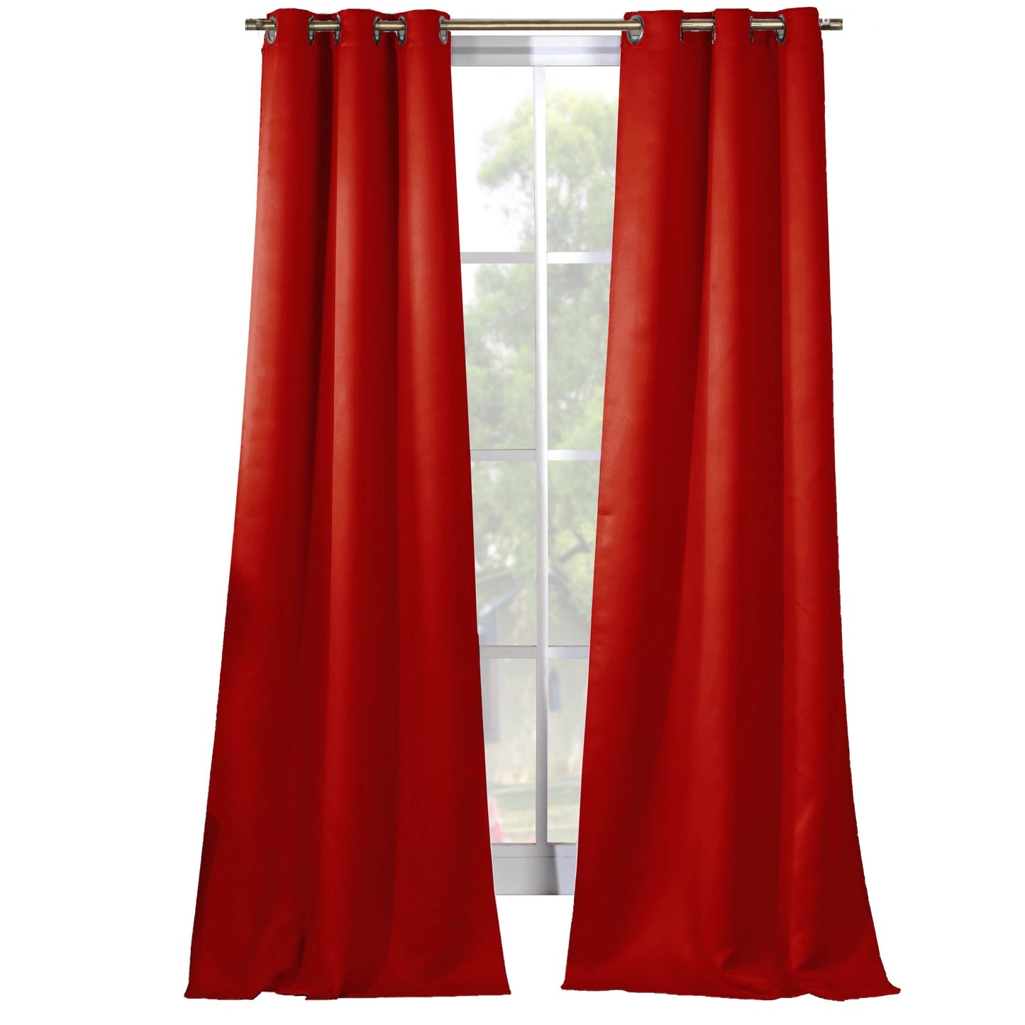 2-Piece Set: Solid Blackout Thermal Grommet Window Curtain Pair Panel DailySale